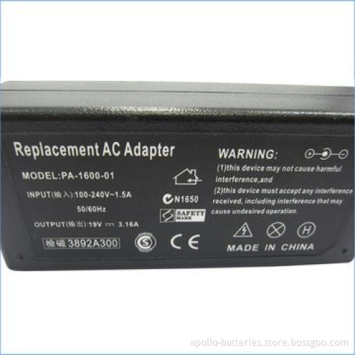 Laptop AC Adapter for Acer, 19V, 3.16A
